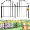 10PACK Garden Fence,11FT(L) x17inch(H) Metal No Dig Fence Animal Barrier Fence,Heavy Duty Rustproof Arched Flower Bed Edging Ornamental Wire Border Panel,Decorative Fence for Yard Patio Outdoor Decor