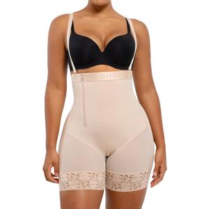 SHAPELLX Colombianas Body Shaper for Women Tummy Control Shapewear Plus Size Bodysuit With Butt Lift (L, A2-beige)
