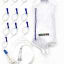 Reusable Enema Bag Kit, Enemas for Colon Cleanse for Women and Men, 1200ML Douche Bag Body Detox -Including 1.8M Silicone Hose and 10 Soft Replacement Colon Tubes