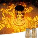 Hummingbird Solar Lanterns Outdoor Waterproof, 2 Pack Garden Decor Birthday Gifts for Women Mom Grandma with 2 Lighting Colors, Metal Hanging Solar Lantern for Yard, Patio, Porch, Backyard