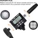 MULWARK 1/2" 3 Color Visual Signal Digital Torque Adapter with Tire Pressure Gauge - Calibrate Digital Torque Wrench Adapter with LCD Backlight (7.4 to 147.5 ft-lbs)