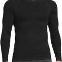 HYCOPROT Compression Shirts for Men Athletic Long Sleeve Base Layer Workout Rash Guard Shirt (Black, XXL)