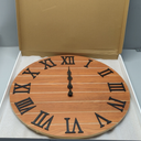 Decorative Clocks for Living Room 20 Inch Brown Solid Wood Wall Clock Silent Battery Powered Wall Clock Farmhouse