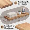 PERFNIQUE 24 Inch Floating Shelves Set of 2, Solid Elm Wood Rustic Live Edge Wall Decor Shelves - Invisible Bracket Mount for Living Room, Kitchen, Bathroom, Natural.