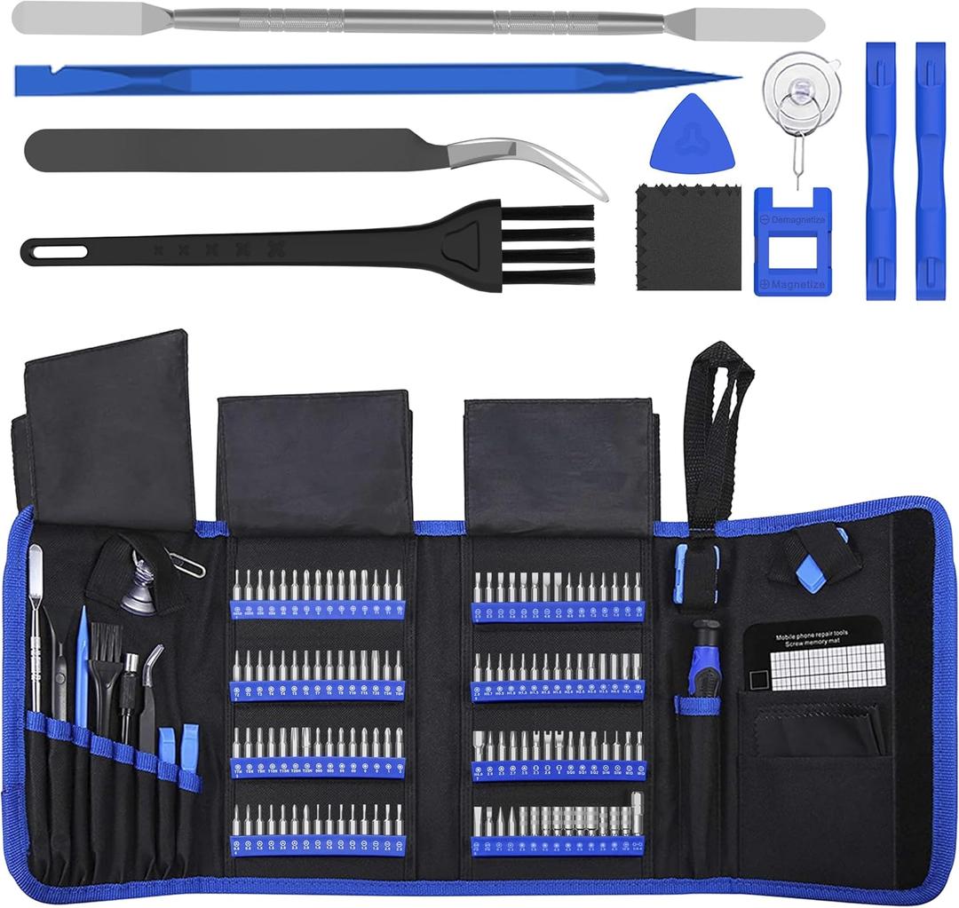 142 in 1 Precision Computer Screwdriver Kit, Electronics Screwdriver with 120 Bits Magnetic Repair Tool Kit, Mini Screwdriver Set for iPhone, MacBook, Laptop, PC,Tablet, PS4, Watch, Glasses