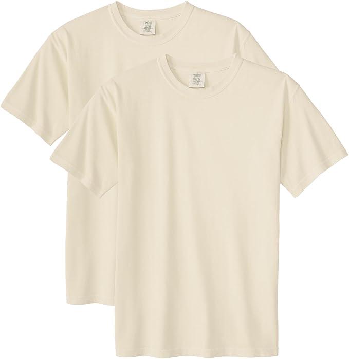Comfort Colors Adult Heavyweight Short Sleeve Tee, Style G1717/G1745, Multipack (Medium, Ivory)