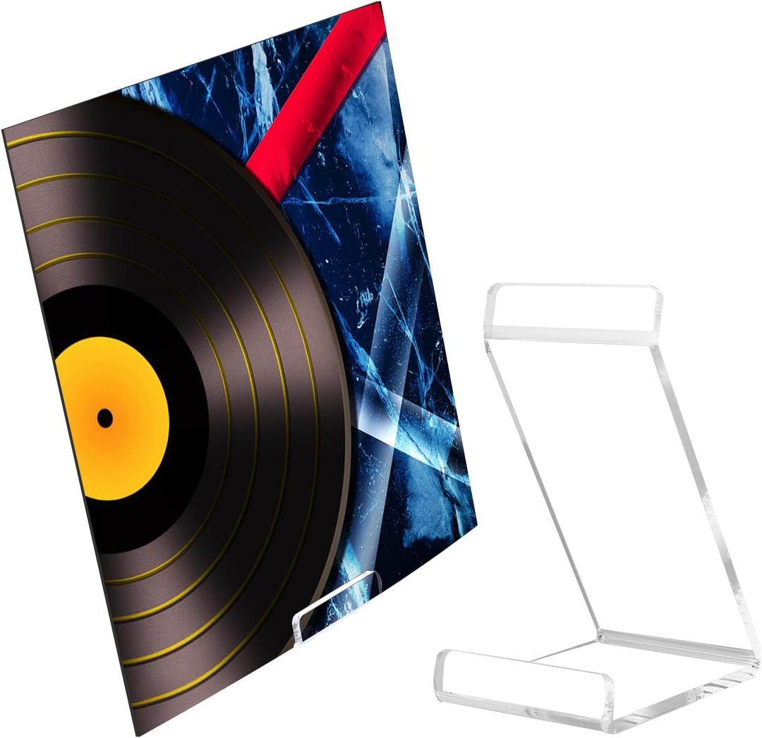 Antilope Vinyl Record Tabletop Display Stand, Now Playing Clear Acrylic Music Album LP Cover Desktop Display, Easel for Book Magzine Display Holder (1 Pack)