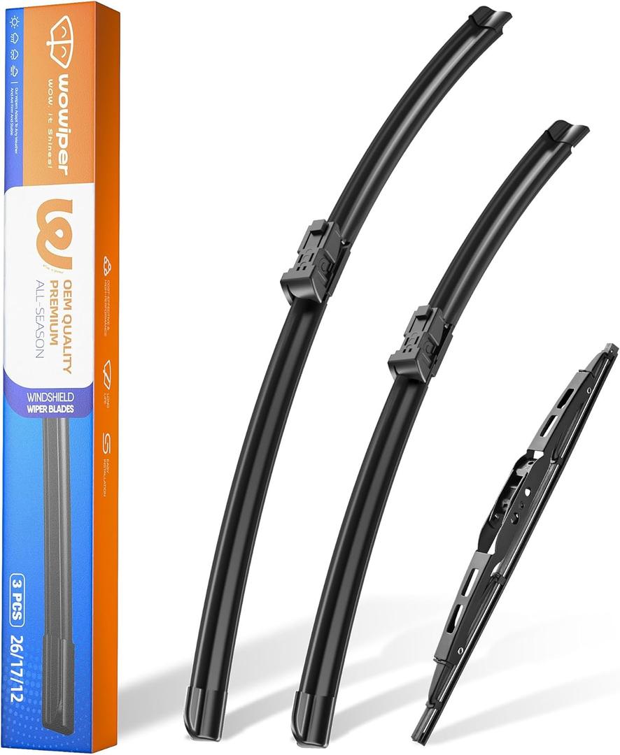 26"+14" Windshield Wiper Blades with 10" Rear Wiper Replacement for Chevy Trax 2013-2017 2018 2019 2020 2021 2022 2023/Buick Encore 2013-2022-OEM Quality All-Weather Top Lock Wipers (Set of 3)