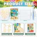 Saypacck 24 Pcs Party Favors Wooden Painting Craft Kits Birthday Party Supplies with Organza Bag for Goodie Bags Fillers Adult Thank You Gifts(Hawaii)