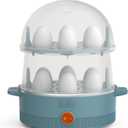 bella Electric Egg Cooker, 14 Eggs Capacity Tray, Double Stack, for Poached, Scrambled, Hard, Medium & Soft Boiled Eggs, Omelets and Steamed Dumplings, Auto Shutoff, 360 Watt, Oatmilk (Surf)