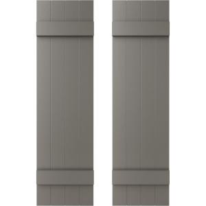 Builders Edge 14 in. W x 28 in. H Builders Edge, TailorMade Four Board Joined (2 Batten), Board-n-Batten Shutters, Includes Matching Installation Spikes (Per Pair), 018 - Tuxedo Grey