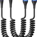 USB C Cable 3ft 2Pack Coiled USB A to USB C Charge Cord for Car, USB-C Charging Cable Compatible with iPhone 17/16/15/Plus/Pro/Pro Max/Samsung Galaxy S20 S10 S9 S8 Plus Note 10 and Other USB C Devices (Blue)