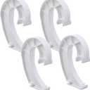 4 Pcs Hanging Closet Rod Maid Supports Accessories, 3/4 Closet Shelf Rod Holder, J-Shaped Shelf Brackets for Hanging Clothes, Adjustable Rod Holders for Closet Storage & Curtains