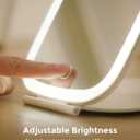 NEZZOE Travel Mirror with LED Light, Rechargeable Portable Lighted Makeup Mirror, 3 Lighting Modes Dimmable Touch Control, Foldable Compact Vanity Mirror for Travel Tabletop, 7x5 Inch