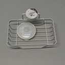 LEVERLOC Soap Dish, Soap Bar Holder for Shower Suction Cup Wall Mounted, Stainless Steel No-Drilling Removable Waterproof Sponge Holder for Bathroom Bathtub Kitchen Sink, Keep Dry, White (5.7" * 4.8")