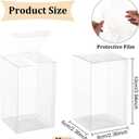 BENECREAT 30PCS 2.3x2.3x4 Film Covered Clear Plastic Party Favor Box for Wedding Party Decor, Chocolates, Candy Cookies Favors, Mother's Day Festival Gift Packaging