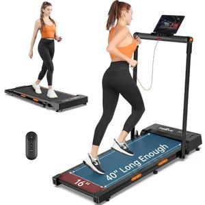 THERUN Walking Pad with Handle Bar, Compact Under Desk Portable Treadmill