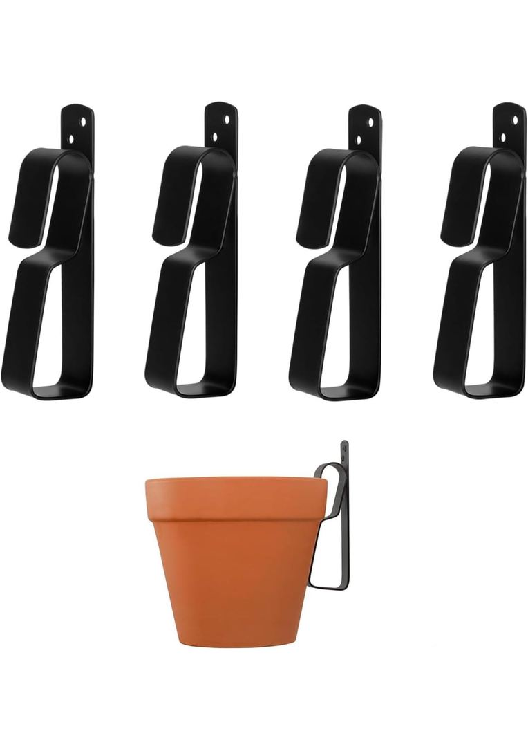Terracotta Pots Hangers, 4-9Inch Hanging Flower Pot Brackets for Outside, Plant Pot Clips, 4 Packs