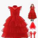 Girls Halloween Costumes Ghost Red Bride Dress Up Cosplay Costume Pageant Dress Party Cosplay 170