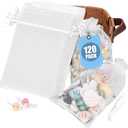 VGOODALL 120PCS 4 x 6 Inch White Sheer Organza Bags with Drawstring, Premium Gift Pouches for Wedding Favors, Valentine's Day, Party Favors, Candy & Jewelry Gifts