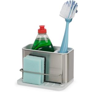 Joseph Joseph Surface Stainless Steel Caddy Sink Area Organizer and Sponge Holder, Stone