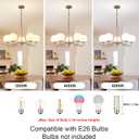 5-Light Gold Modern Chandeliers for Dining Room, Mid-Century Sputnik Chandelier Light Fixture with Large Milk White Glass Globe, Height Adjustable for Farmhouse Kitchen Island Living Room Bedroom