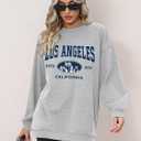 ORANDESIGNE Oversized Graphic Sweatshirt for Women Long Sleeve Crewneck Pullover Casual Fall Hoodie Tops 2026 (Gray, M)