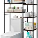 Over The Toilet Storage Bathroom Organizer Shelf Freestanding Space Saver with Toilet Multifunctional Rack (BlackOak) (Blackoak-a)