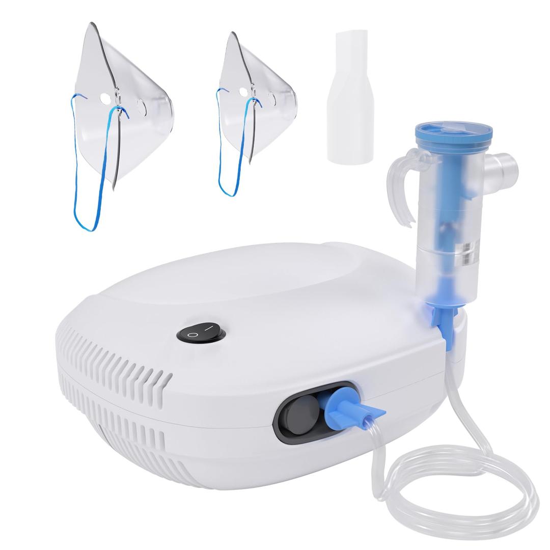 Nebulizer Machine for Adults and Kids Breathing Compressor Nebulizer with 2 Masks & Mouthpiece, Adjustable Nebulization Rate for Home Use