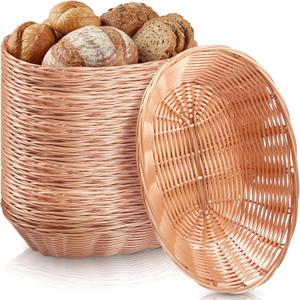 Zopeal 12 Pack Bread Basket Bulk 9.5 Inch Plastic Oval Basket Fruit Food Storage Baskets for Home Making Bread Bakers Kitchen Restaurant Serving Display Decor Gifts