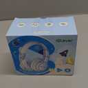 iClever BTH12 Kids Bluetooth Headphones,Colorful LED Lights Kids Headphones Wireless,74/85dBA Safe Volume,85H Playtime,Fast Charging,Bluetooth 5.2,Over Ear,Built-in Mic for iPad/Tablet/Airplane,Blue