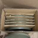 GBHOME Ceramic Dinnerware Sets for 8, Stoneware Plates and Bowls Sets, Chip and Scratch Resistant Dishes, Dishwasher & Microwave& Oven Safe Dishes sets, Reactive Glaze-Green