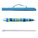 6.5 Ft Adjustable Beach Umbrella with Sand Anchor, Easy Push Button Tilt and, Carry Bag, Striped Color