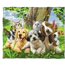 Dawhud Direct Fleece Throw Blanket By Howard Robinson Puppy And Kitten Pals 50x60 in