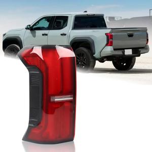 81550-AK010 LH LED Tail Light Fit for 2024 2025 Toyota Tacoma SR/SR5 W/o Tailgate Switch Brake Stop Lamp Assembly Left Driver Side Rear Lamp Gray Bezel W/Side Light 81550AK010