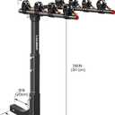 4 Bike Rack Bicycle Carrier Racks Hitch Mount Double Foldable Rack for Cars Truck SUV Fits 2" Receiver, Tie Down Strap, Anti-Rattle Hitch Tightener & Bicycle Cross-bar Adapter for Kids Bike