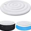 4.75 FT Inflatable Hot Tub Cover with Handle,Energy Saving Lid for Round Hot Tub,Outdoor Inflatable Hot Tub,Inflatable Insert Insulated Lid Replacement (WHITE)