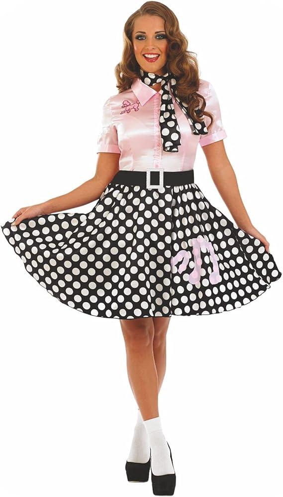 fun shack 50s Sock Hop Costume Outfit for Women, Poodle Skirt Dress, Retro Dance Attire, Vintage Style Costume XXL