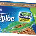 Ziploc Sandwich and Snack Bags with EasyGuide Texture, Plastic Storage Bags with Grip 'n Seal Technology, 50 Bags Total