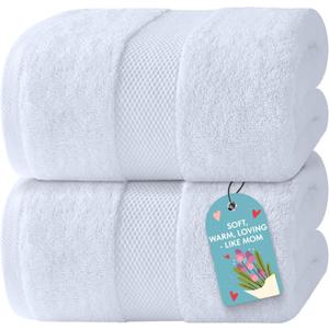 White Classic Luxury Bath Sheets Towels for Adults Extra Large 35x70 Inch - 700 GSM Turkish Cotton, Highly Absorbent | Hotel Collection | 2 Pack
