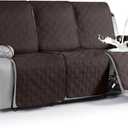 VANSOFY Waterproof Recliner Couch Covers, Sofa Covers 1-Piece Washable Reclining Sofa Cover Non-Slip Furniture Protector with Elastic Straps Pocket for Dogs, Pets(Chocolate,3 Seater)