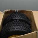 16x6.50-8 Tubeless Tire and Wheel, 16x6.5-8 Lawn Mower Tires, 3"-4.5" Offset Hub, 3/4" or 5/8" Bearing, Universal Fit Riding Mower and Garden Tractor Front Wheel, 4 Ply, S-Turf Pattern, 2 Pack