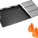 Griddle Inserts and Grate for Weber Genesis II & II LX 400 Series Grills Flat Top Grill Griddle for Weber GS4 Genesis II E/S-410 E/S-435 E/S-440 Replacement for 6789 66097