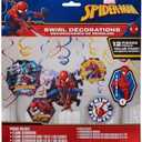 Spider-Man™ Webbed Wonder Swirl Value Pack - Set of 12 - Ultimate Party Decoration Kit, Eye-Catching & Easy Setup Swirl Decor