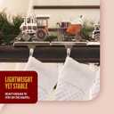 Klikel Train Stocking Hanger Set of 2 - Shiny Silver Metal Christmas Stocking Holder for Fireplace Mantle - Heavy Duty with Hook