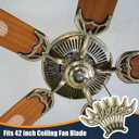 Dreyoo 5 Pack 42'' Ceiling Fan Blade Arms Replacement Compatible with Westinghouse Lighting 7740200, with 15 Pcs 1/2'' Mounting Screws, Antique Brass Fan Blade Arms, Easy to Install