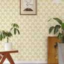 Heroad Gold Jungle Peel and Stick Wallpaper White and Gold Contact Paper Tropical Forest Wallpaper for Bedroom Bathroom Boho Removable Self Adhesive Wall Paper for Kitchen Vinyl Roll 78.7"x17.3"