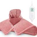 NOWWISH Heating Pad for Neck and Shoulders Pain Relief, 2lb Weighted Electric Heating Pad with 10 Heat Levels and Auto Shut Off, Large Heated Wrap, Birthday Gifts for Women Mom Wife, 17"x23", Pink
