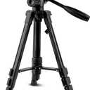 47inch Tripod with Bubble Level and Quick Release Plate,1/4"-20 Screw Mount - Compatible with Laser Level and Camera