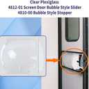 Clear Plexiglass 4812-01 Screen Door Bubble Style Slider & 4810-00 Stopper Complete Replacement Kit, Compatible with Dexter Right Hand Screen Door Bubble Style, Clear, Works with 4814-00 Holder